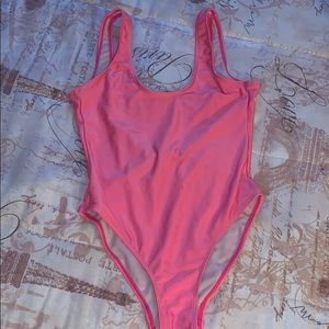 Pink one piece swim suit